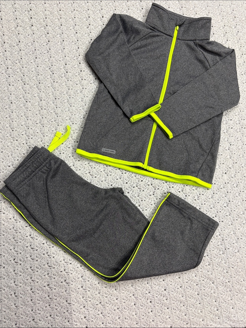 New Jumping Beans Play Cool Kids Gray and Neon Yellow Active Track Set Size 3T !